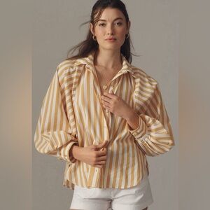 Pilcro Anthropologie The Bailey Batwing Boyfriend ButtonUp Blouse